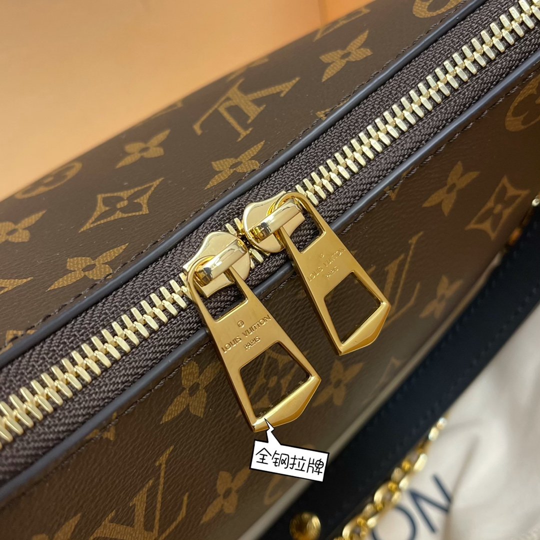 Louis Vuitton 2022 New Boulogne Handbag Monogram Coated Canvas Black M45831