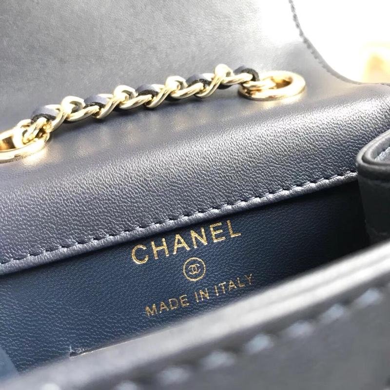Chanel Phone Bag With Gold Tone Blue