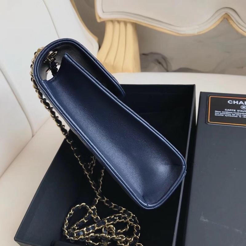 Chanel Phone Bag With Gold Tone Blue