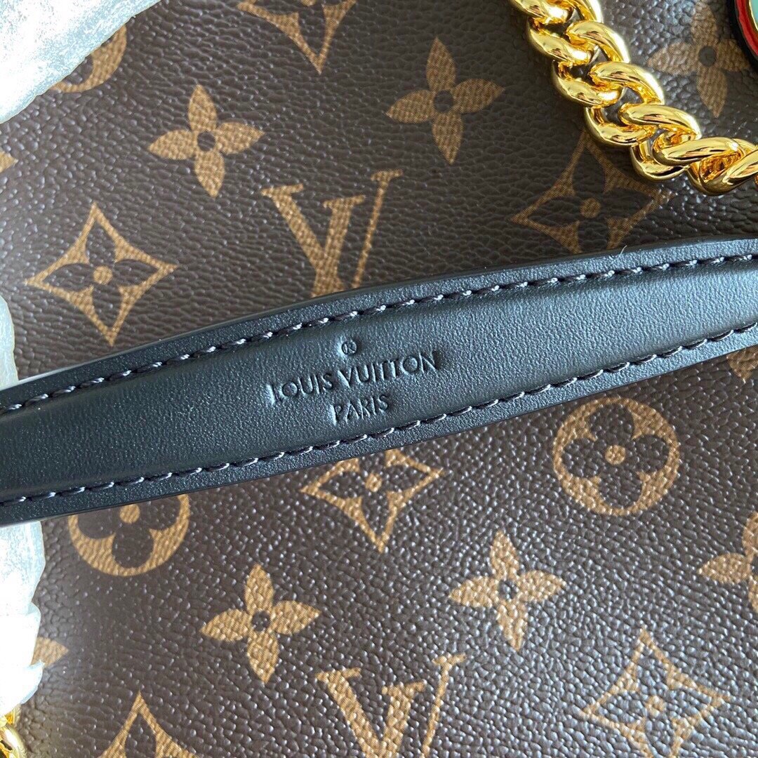 Original Copy Louis Vuitton M43776 Surene BB Monogram Coated Canvas and Grained Calf Leather Cherry