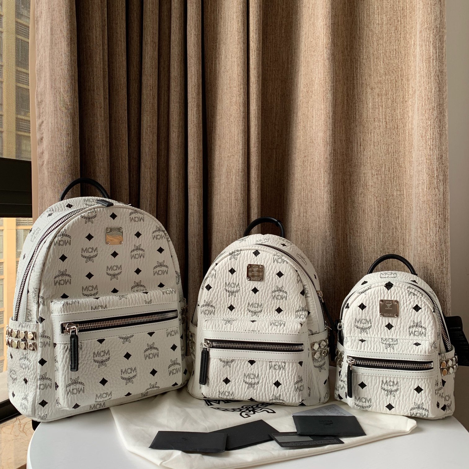 MCM Stark Backpack in Visetos White