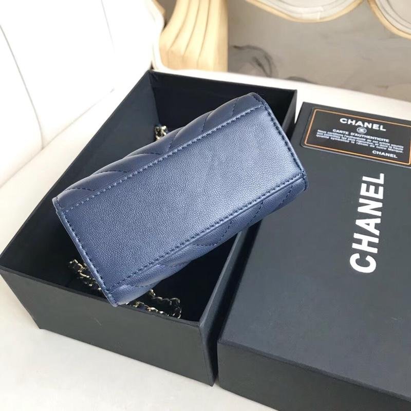 Chanel Phone Bag With Gold Tone Blue