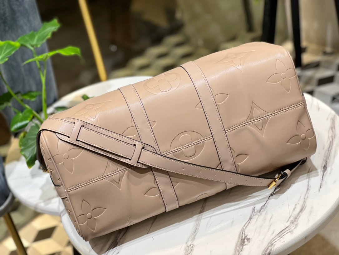 Louis Vuitton Keepall 45 Tourterelle Monogram Empreinte Giant Leather M46114
