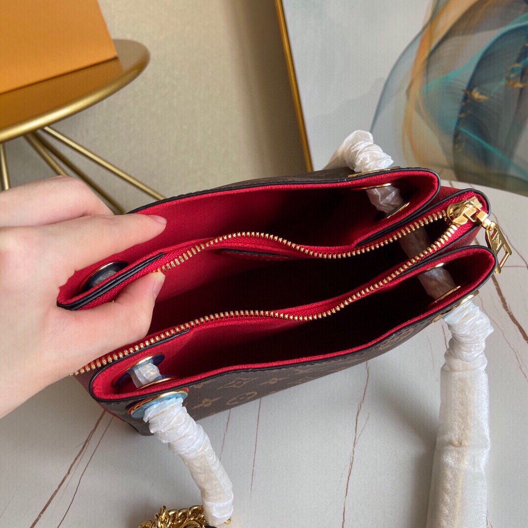 Original Copy Louis Vuitton M43776 Surene BB Monogram Coated Canvas and Grained Calf Leather Cherry