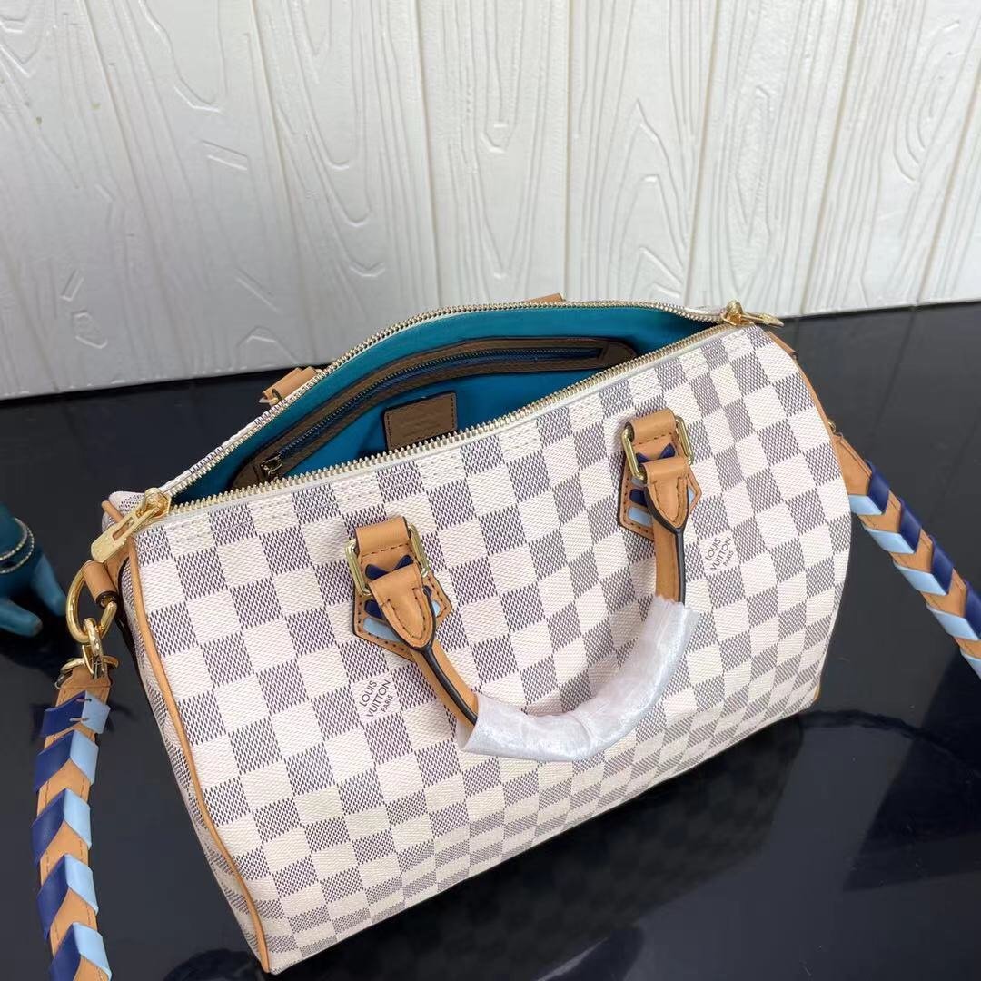 Good Price Louis Vuitton Speedy Bandouliere 30 Damier Azur Canvas Tote N50054 For Womens Replica