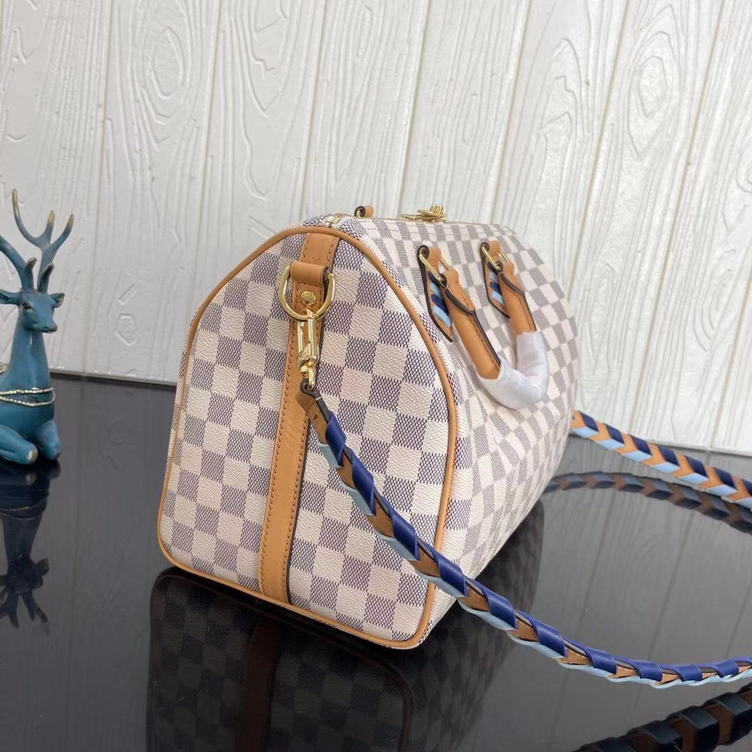 Good Price Louis Vuitton Speedy Bandouliere 30 Damier Azur Canvas Tote N50054 For Womens Replica
