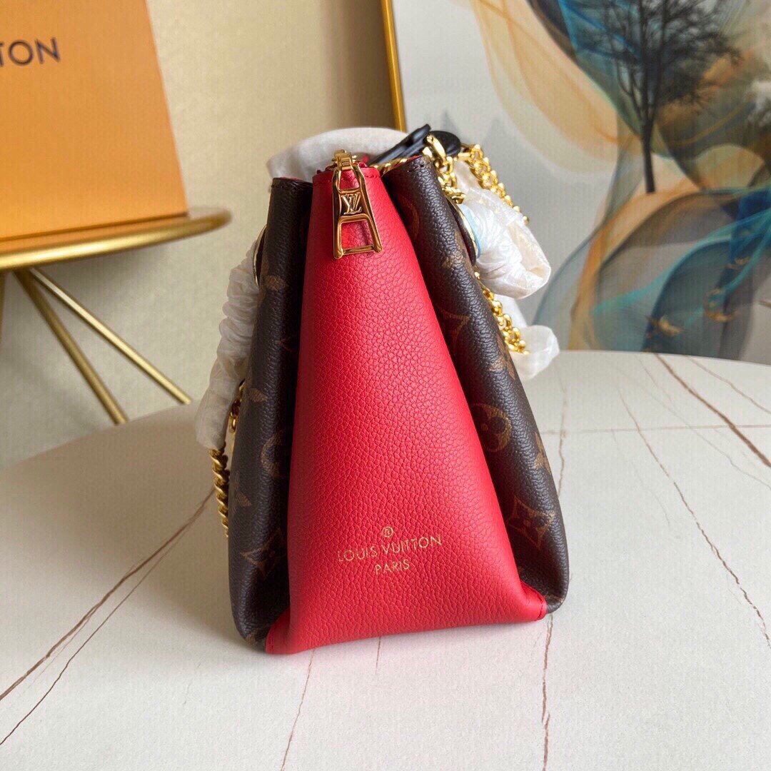 Original Copy Louis Vuitton M43776 Surene BB Monogram Coated Canvas and Grained Calf Leather Cherry