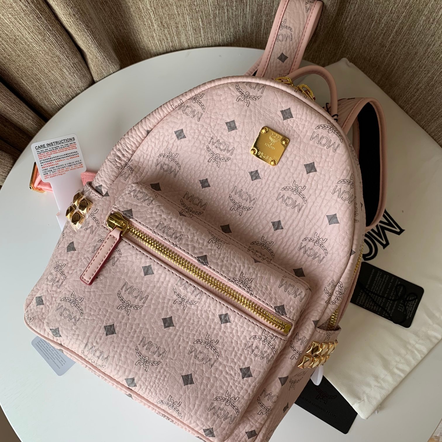 MCM Stark Backpack in Visetos Pink