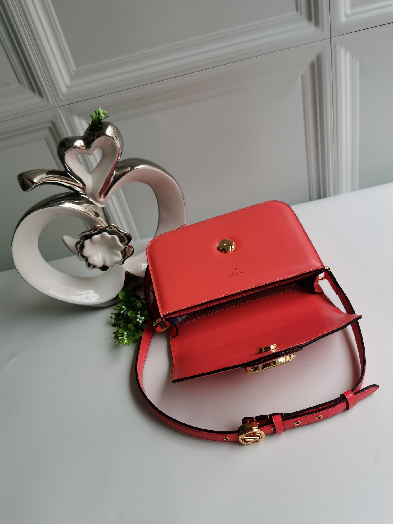 NEW Replica Louis Vuitton Pont 9 Handbag Smooth Leather Red