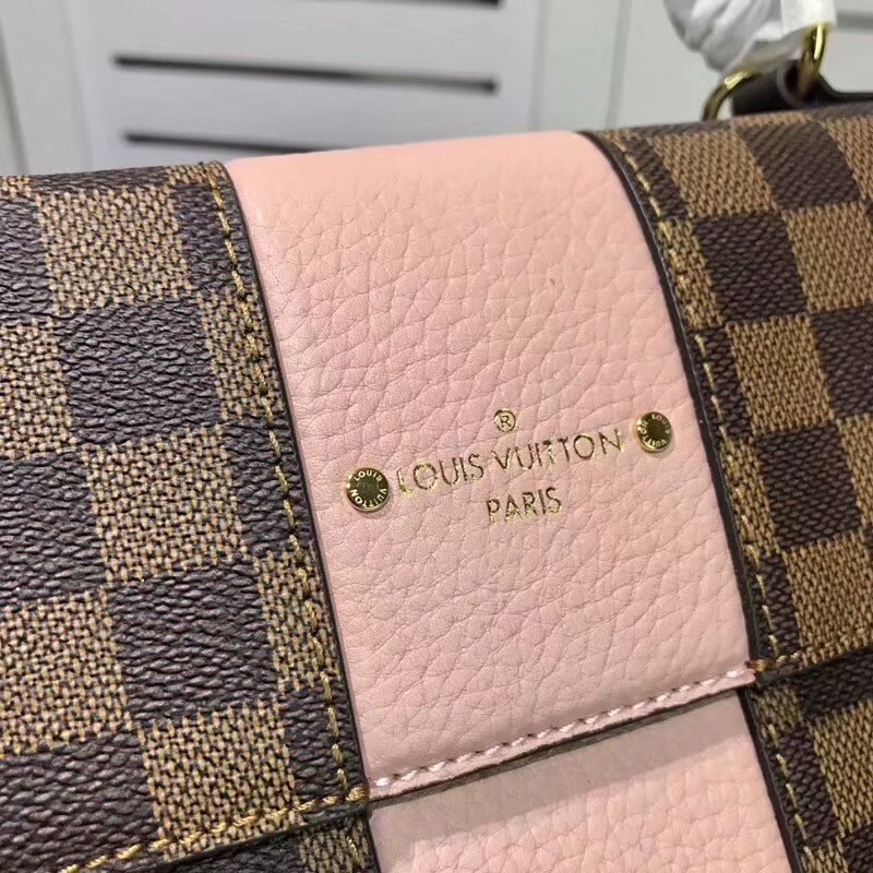 Cheap Louis Vuitton N64417 Bond Street Damier Ebene and Taurillon Leather Magnolia
