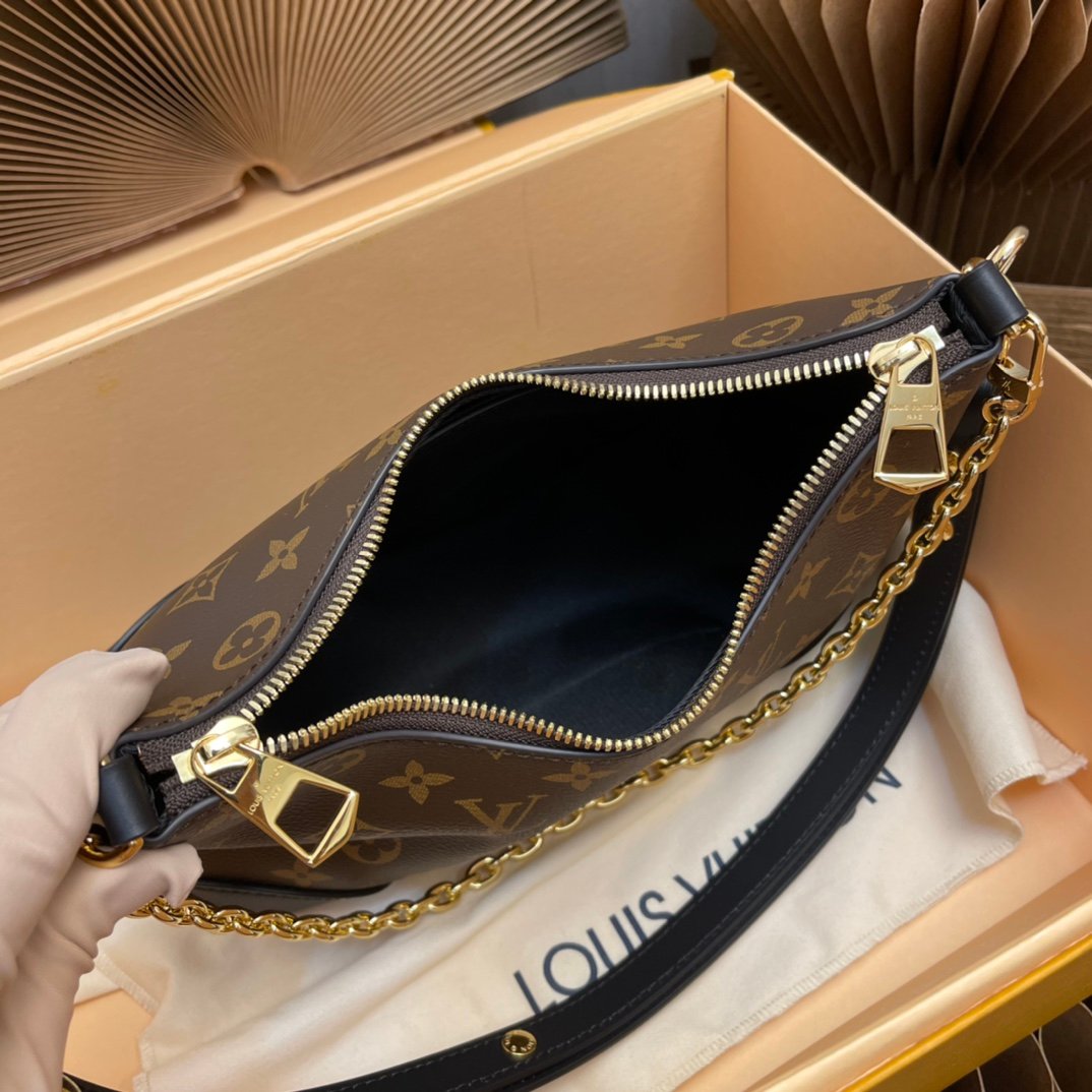 Louis Vuitton 2022 New Boulogne Handbag Monogram Coated Canvas Black M45831