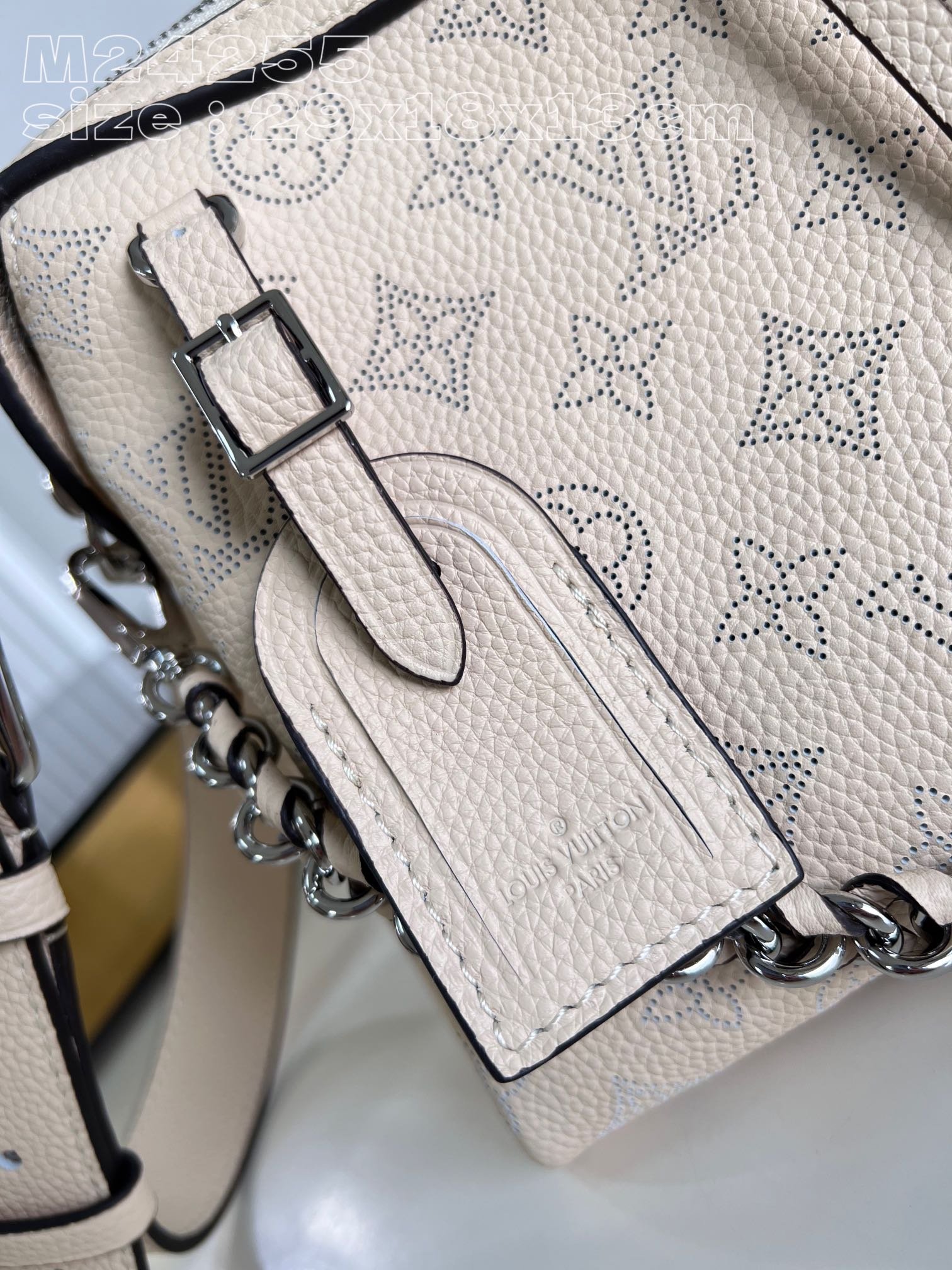 Louis Vuitton M24114 Hand It All PM Mahina Calfskin Creme Beige