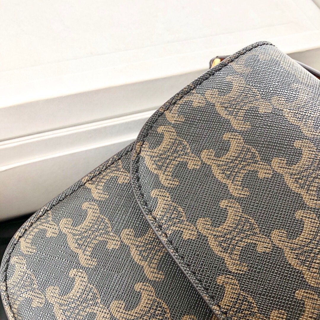Original Copy Celine Medium Triomphe Bag in Triomphe Canvas and Calfskin