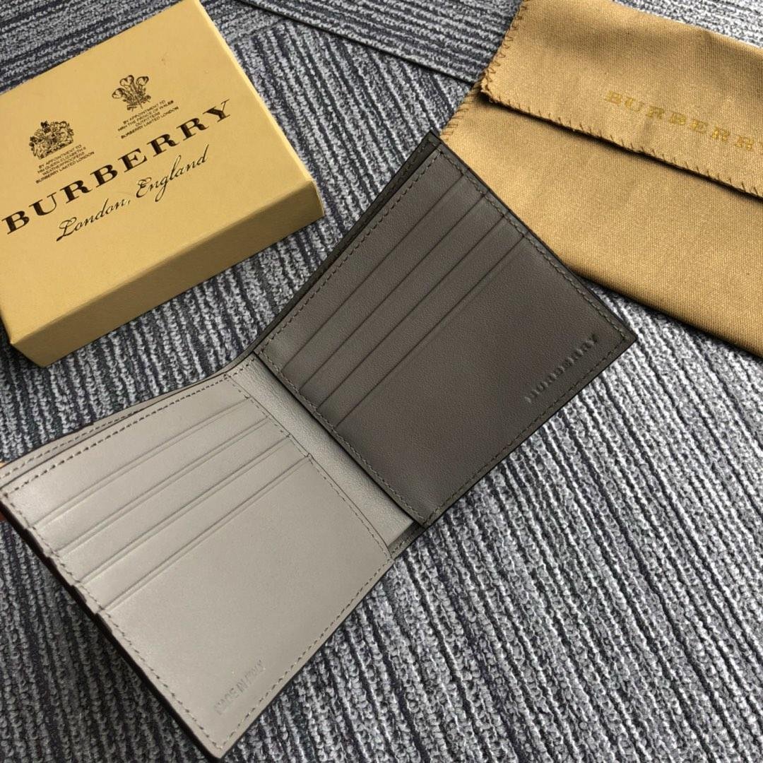 New Replcia Burberry Small Scale Check International Bifold Wallet Grey