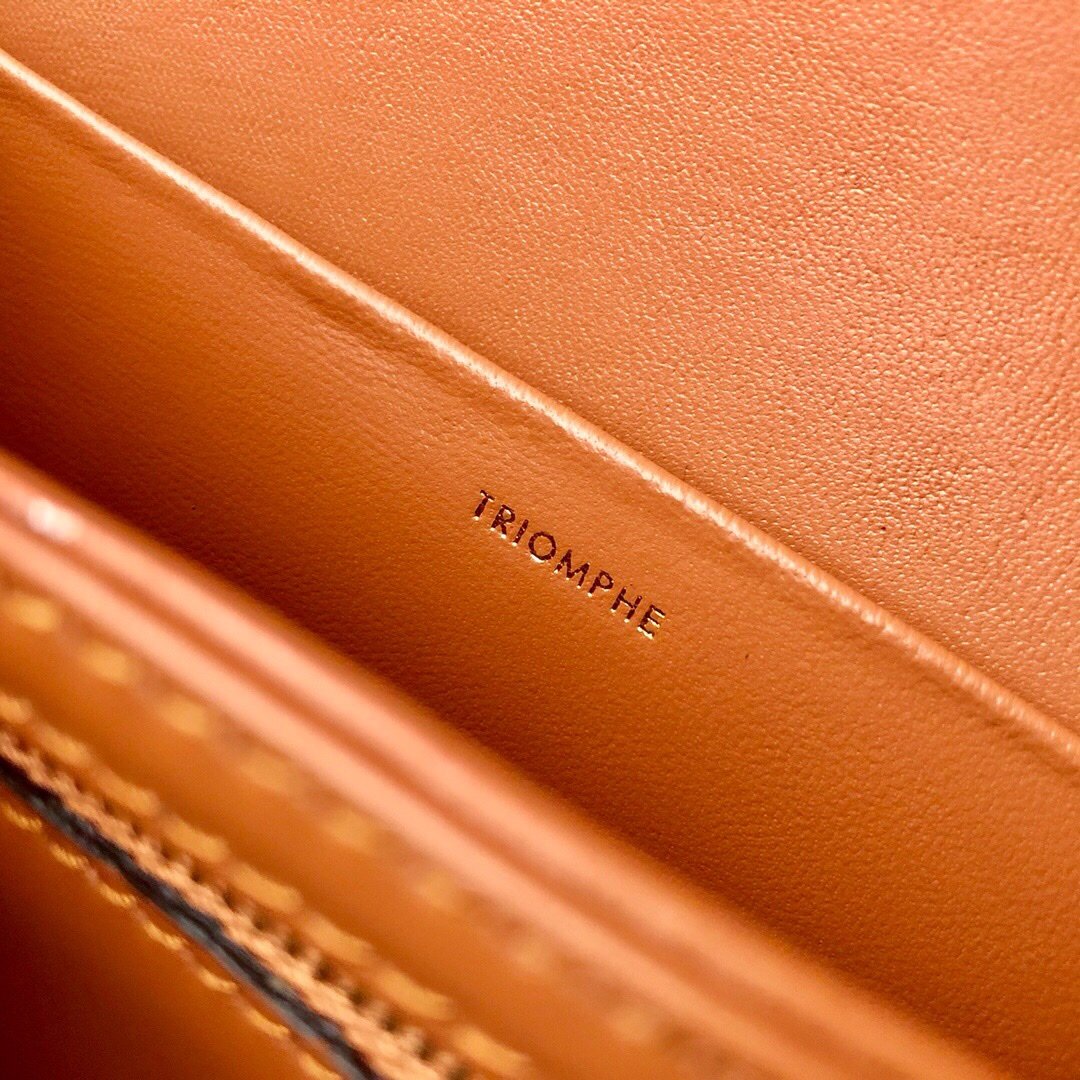 Original Copy Celine Medium Triomphe Bag in Triomphe Canvas and Calfskin
