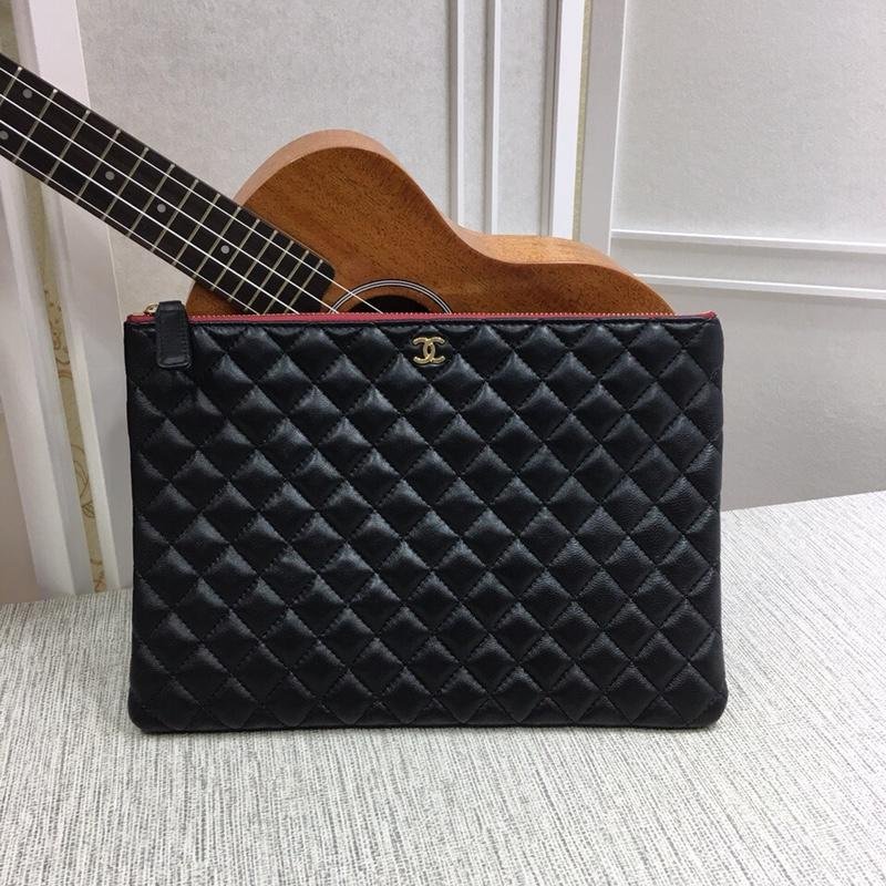 Chanel A82545 Case Pouch Goatskin Gold Tone Metal
